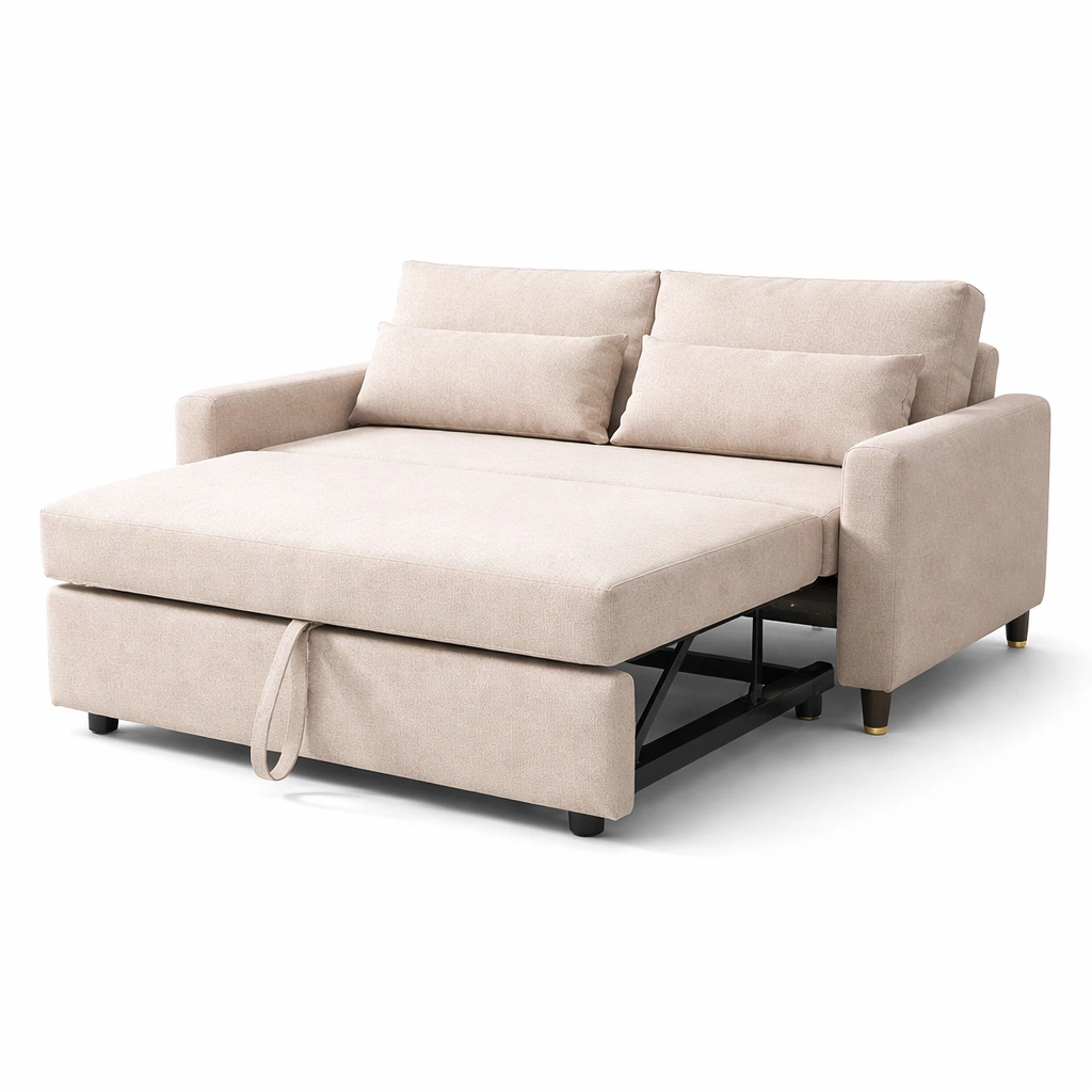 Sofa cama extensible con sistema deslizante y almacenamiento oculto-cozanoe